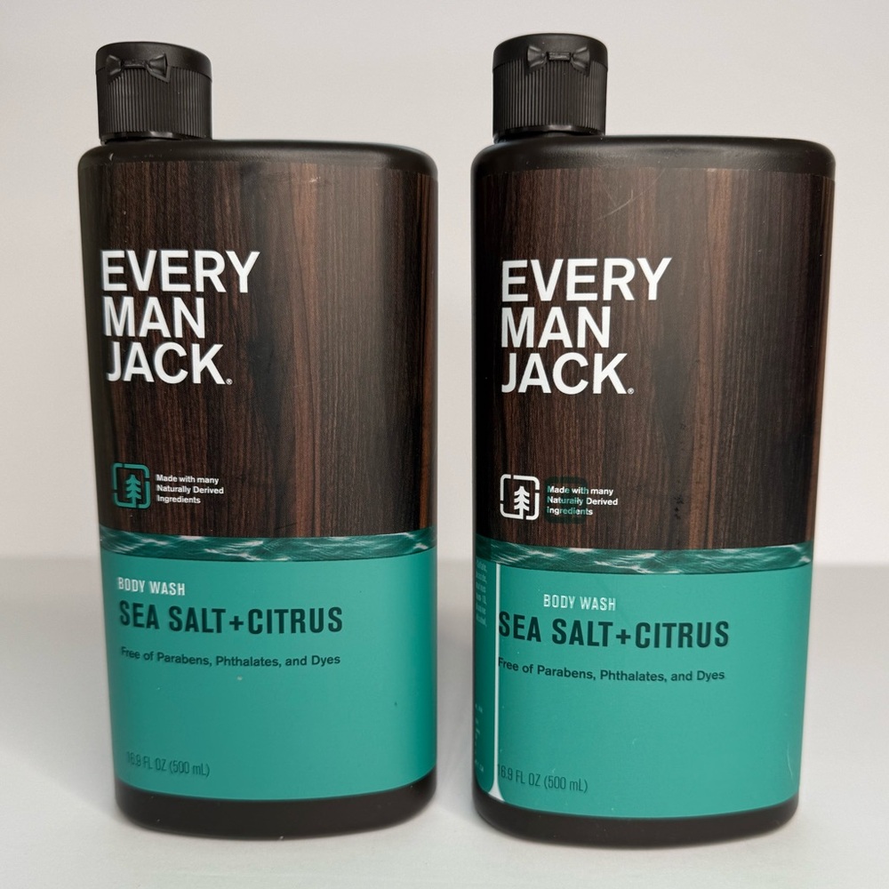 2 Every Man Jack Sea Salt + Citrus Hydrating Mens Body Wash 16.9 oz each